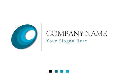 Logo Design Oval Multiple Navy Blue Colors