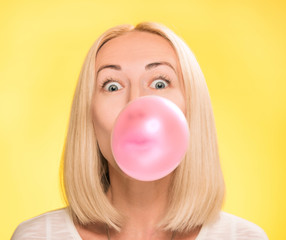 girl with bubble gum