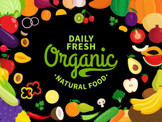 Vector vegetables  and fruits illustration