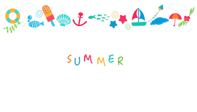 Summer time icon header background