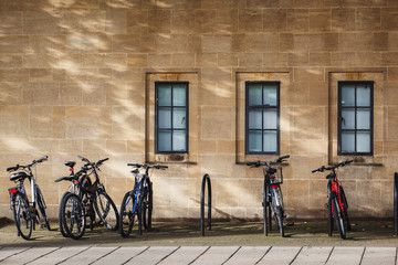 Fototapeta na wymiar Students Bicycle Stand UK