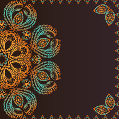 Vector cover template in ethnic vintage style