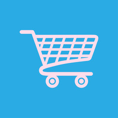 Flat icon of shopping chart. Add a product to the cart.