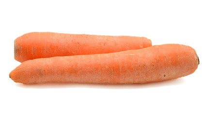 Fresh carrots isolated on white background