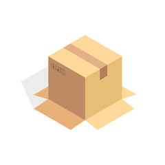 Isometric cardboard icon. Cartoon package box vector illustration