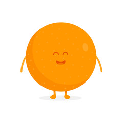 Cute orange fruit characters with faces and hands vector illustration