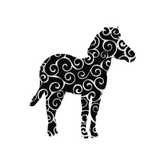 Zebra mammal color silhouette animal
