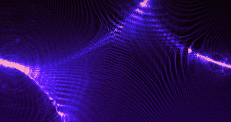 Blue Abstract Lines Curves Particles Background