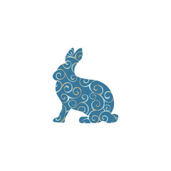 Hare wild color silhouette animal