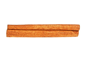 Cinnamon stick on a white background, top view