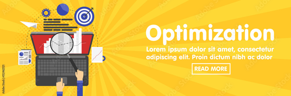 Poster seo optimization, programming and web analytics banner template