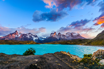 Torres del Paine,Patagonia, Chile - Southern Patagonian Ice Field, Magellanes Region of South America - obrazy, fototapety, plakaty