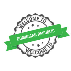Welcome to Dominican Republic stamp illustration
