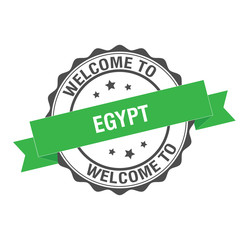 Obraz premium Welcome to Egypt stamp illustration