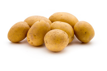 Raw potato isolated on white background.