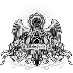 grunge skull coat of arms
