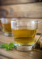cup of tea on wooden background