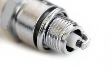 Spark plug on white