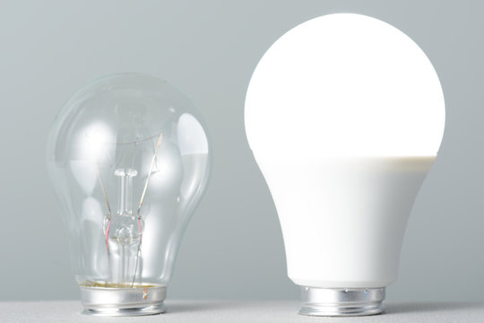 Glowing led lamp and incandescent bulb