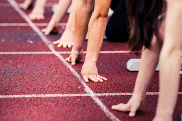 hands on starting line