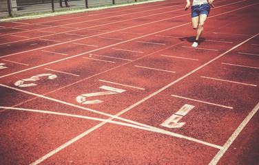 runners approaching the finish line of a race