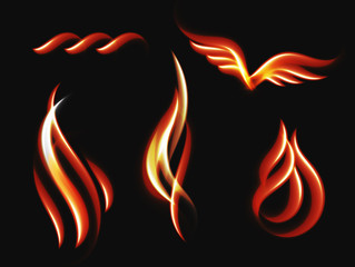 Collection fire vector illustration