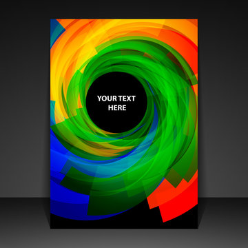  Flyer Design with Colorful Spiral Pattern 