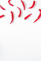 chili food with red pepper on white background top view mockup