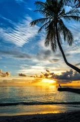 Stickers pour porte Mer / coucher de soleil Coucher de soleil aux Maldives