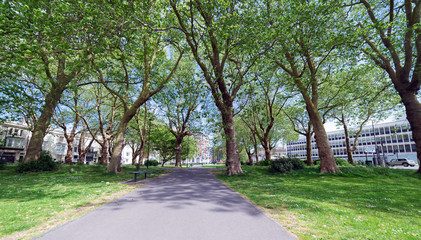 Queens park by Terminus terrace and the Southampton Docks