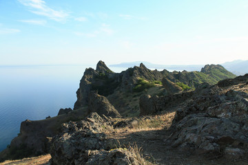 The extinct volcano Kara-Dag. Picturesque landscape. Crimea.