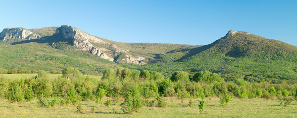 Mountain panorama, beautiful views of Crimean nature