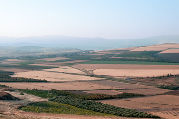 View of agricultural fields ,  lower Galilee . Israel, the month of April.