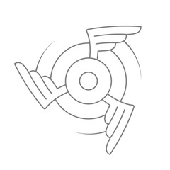 Aviation emblem, badge or logo. Military or civil aviation icon. Air force symbol. Rotating wings design. Vector stock illustration.