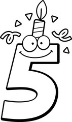 Cartoon Number Five Birthday