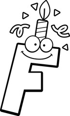 Cartoon Letter F Birthday