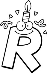 Cartoon Letter R Birthday