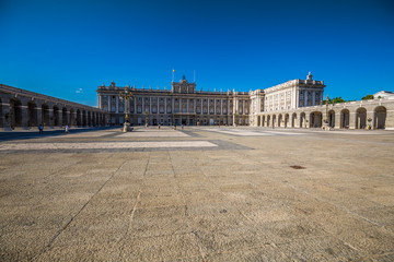  The Royal Palace of Madrid (Palacio Real de Madrid), official residence of the Spanish Royal Family at the city of Madrid, Spain.
