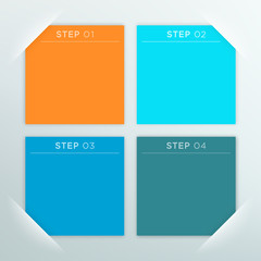 4 Vector Colourful Square Blank Text Boxes Template