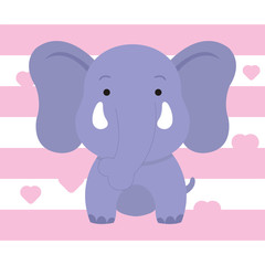 cute little elephant cartoon kids t shirt design