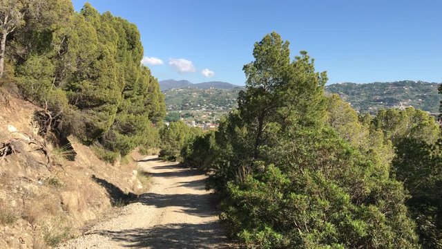Footpath of Tresino hill, Cilento coast, South of Italy, 4K