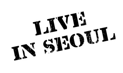 Live In Seoul rubber stamp. Grunge design with dust scratches. Effects can be easily removed for a clean, crisp look. Color is easily changed.