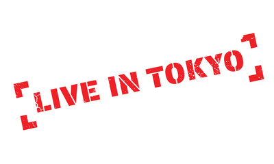 Live In Tokyo rubber stamp. Grunge design with dust scratches. Effects can be easily removed for a clean, crisp look. Color is easily changed.