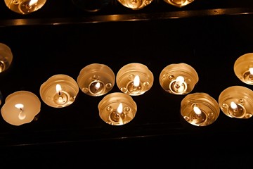 Candles in a dark church