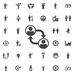 Business People Career Path Growth Vector Icon.