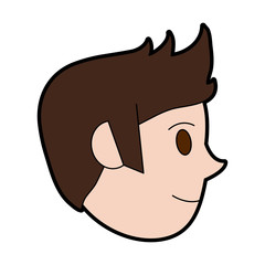 side of face happy man icon image vector illustration design 