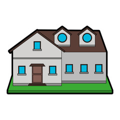 pretty family house icon image vector illustration design 