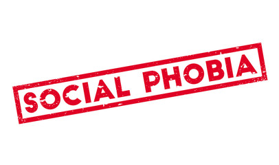 Social Phobia rubber stamp. Grunge design with dust scratches. Effects can be easily removed for a clean, crisp look. Color is easily changed.