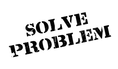 Solve Problem rubber stamp. Grunge design with dust scratches. Effects can be easily removed for a clean, crisp look. Color is easily changed.