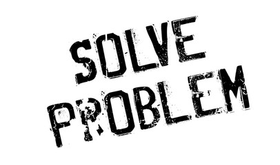 Solve Problem rubber stamp. Grunge design with dust scratches. Effects can be easily removed for a clean, crisp look. Color is easily changed.